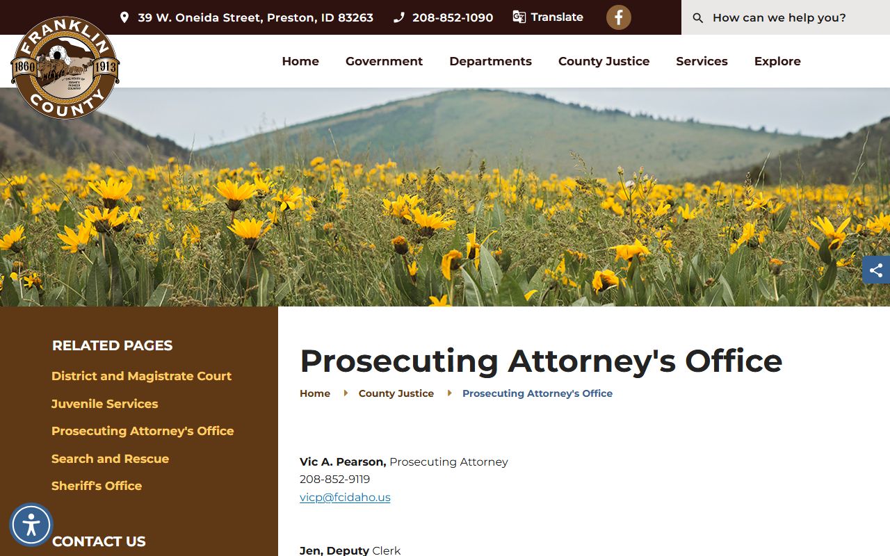 Franklin County prosecutor office for court records after arrest